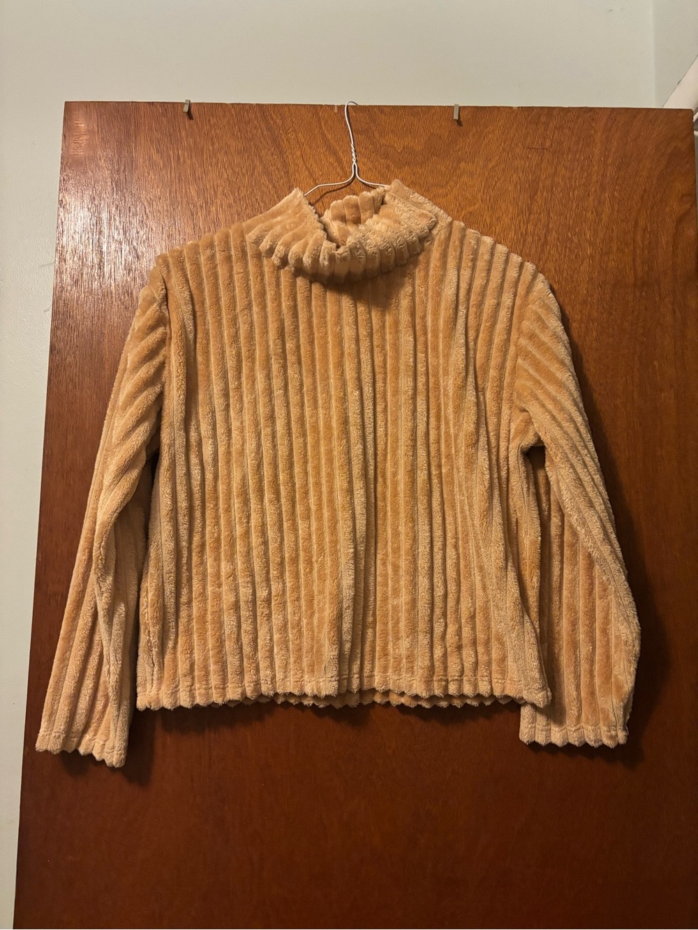 Planet Gold Plush Ribbed Turtleneck Sweater - Camel Tan
